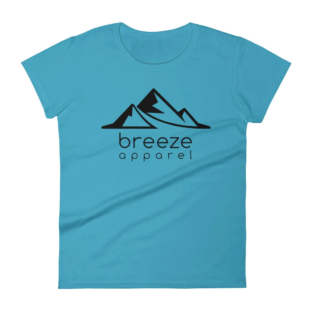 Black logo women's short-sleeved t-shirt (17 colors)
