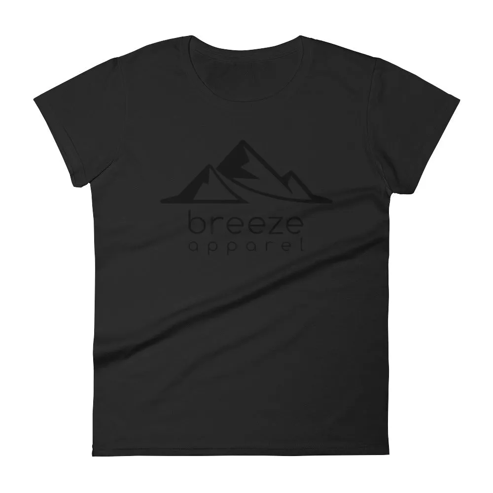 Black logo women's short-sleeved t-shirt (17 colors)