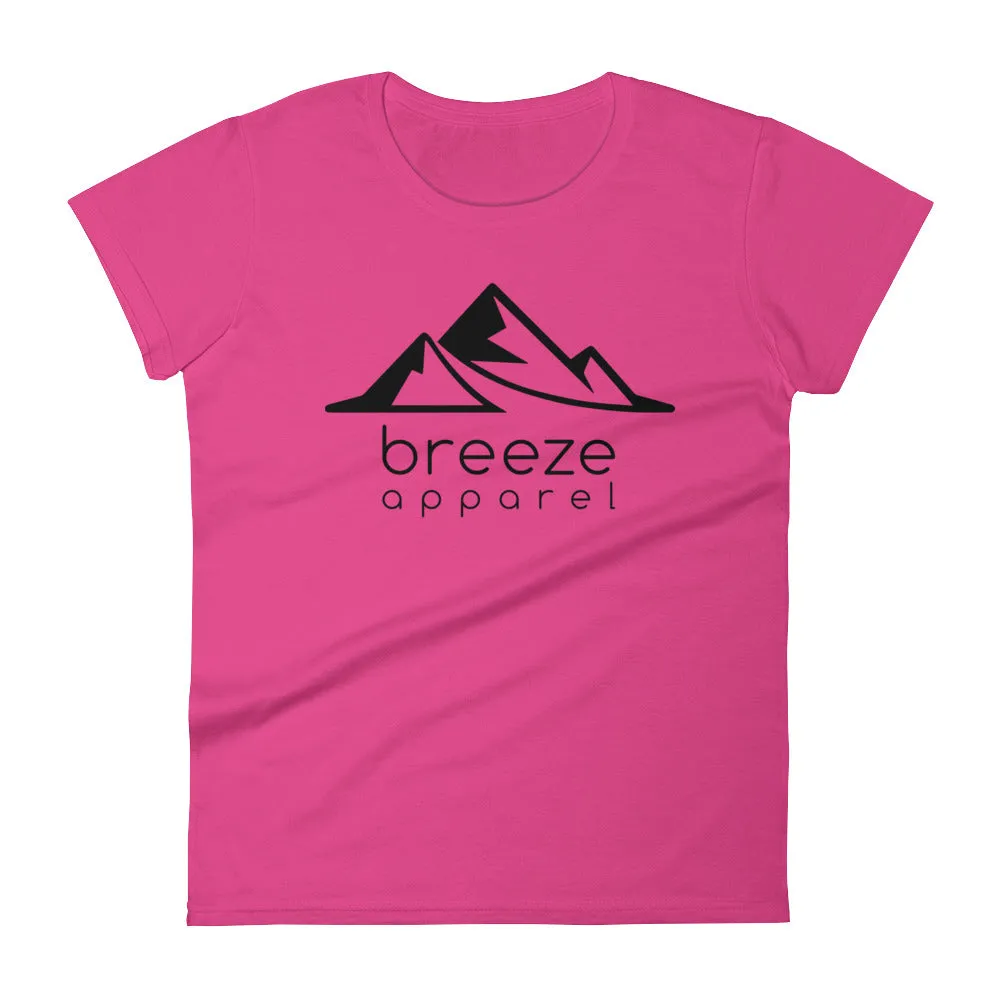 Black logo women's short-sleeved t-shirt (17 colors)
