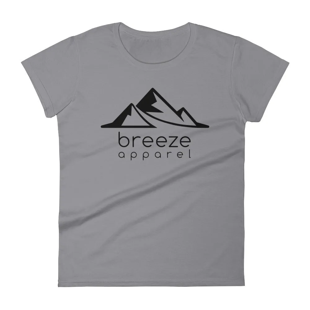 Black logo women's short-sleeved t-shirt (17 colors)