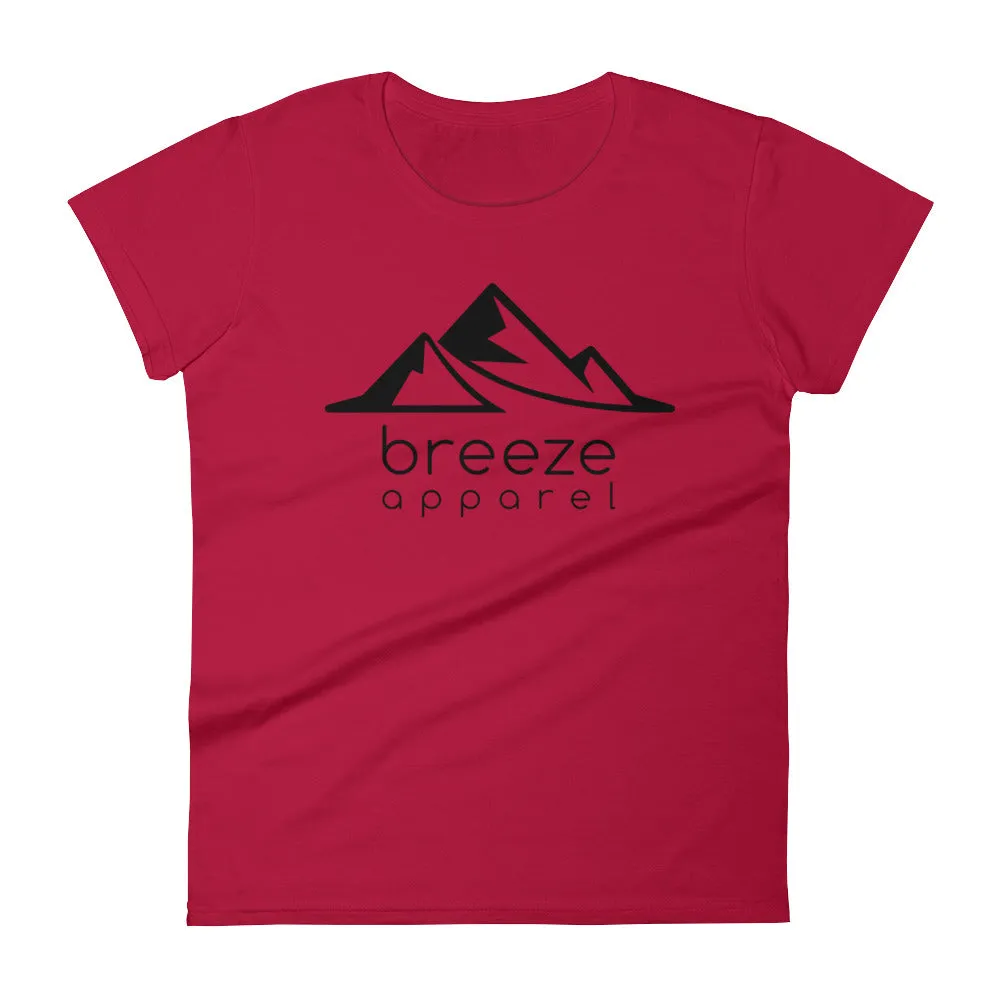 Black logo women's short-sleeved t-shirt (17 colors)