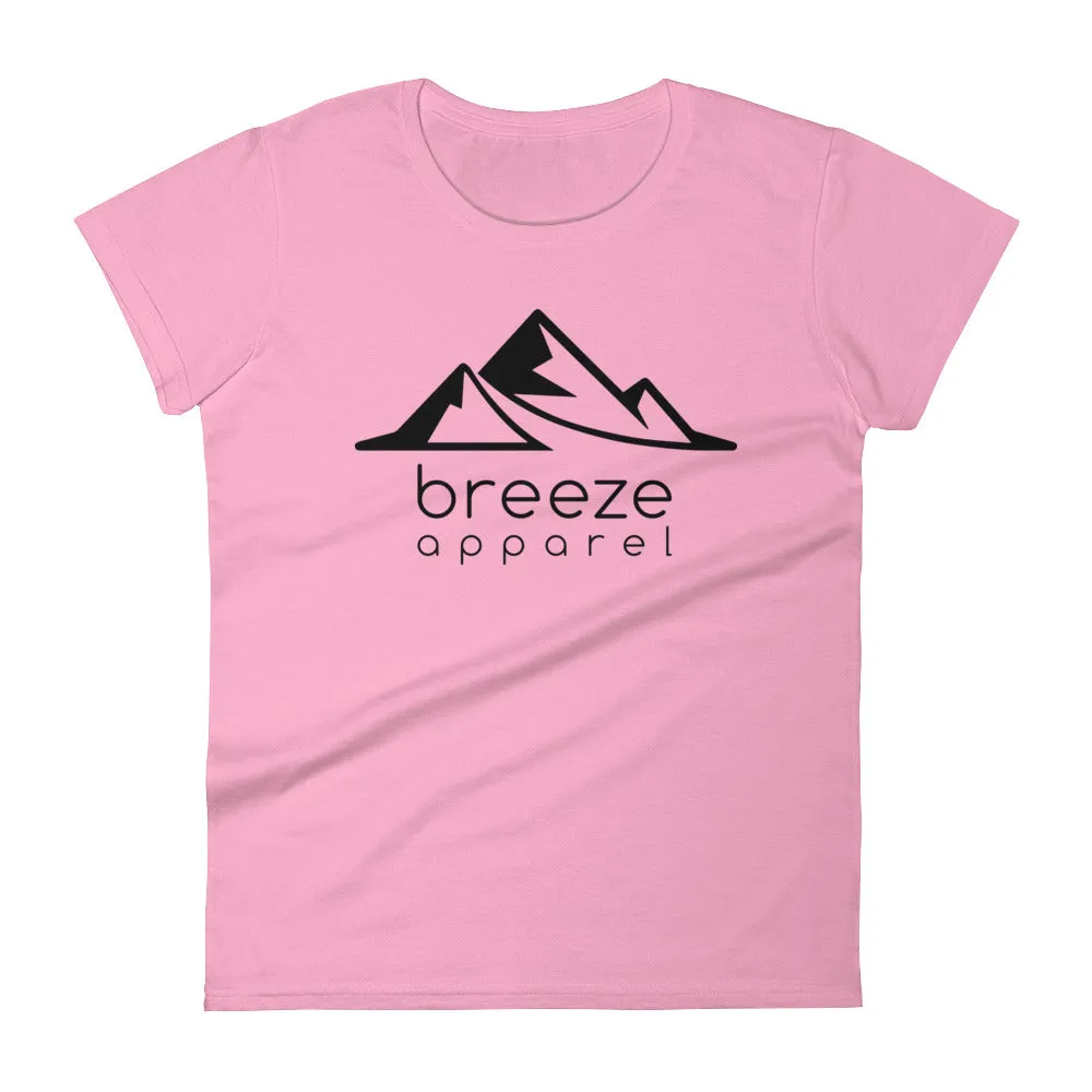 Black logo women's short-sleeved t-shirt (17 colors)