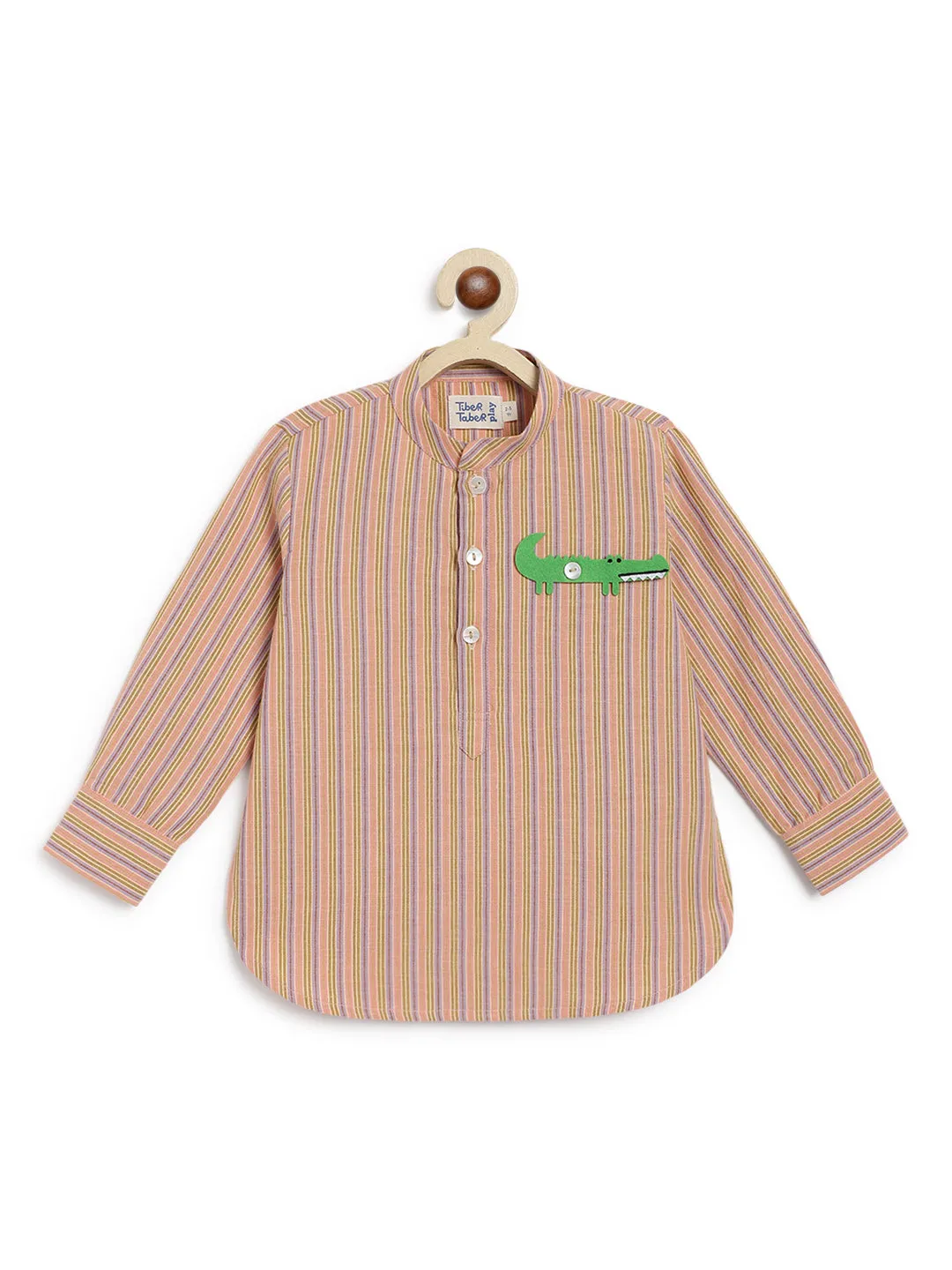 Croc-star Short Kurta - Peach