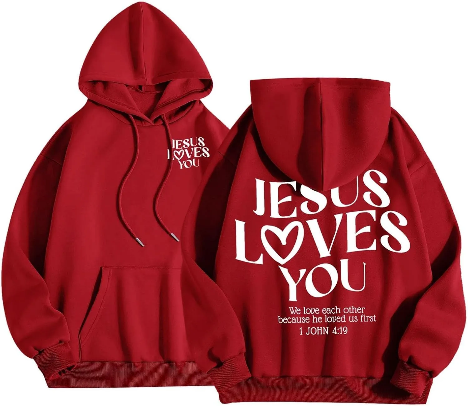 Cute Oversized Hoodies Jesus Loves You Hoodie Jesus Hoodie Preppy Hoodies- Christian Hoodie Hoodie For Girls