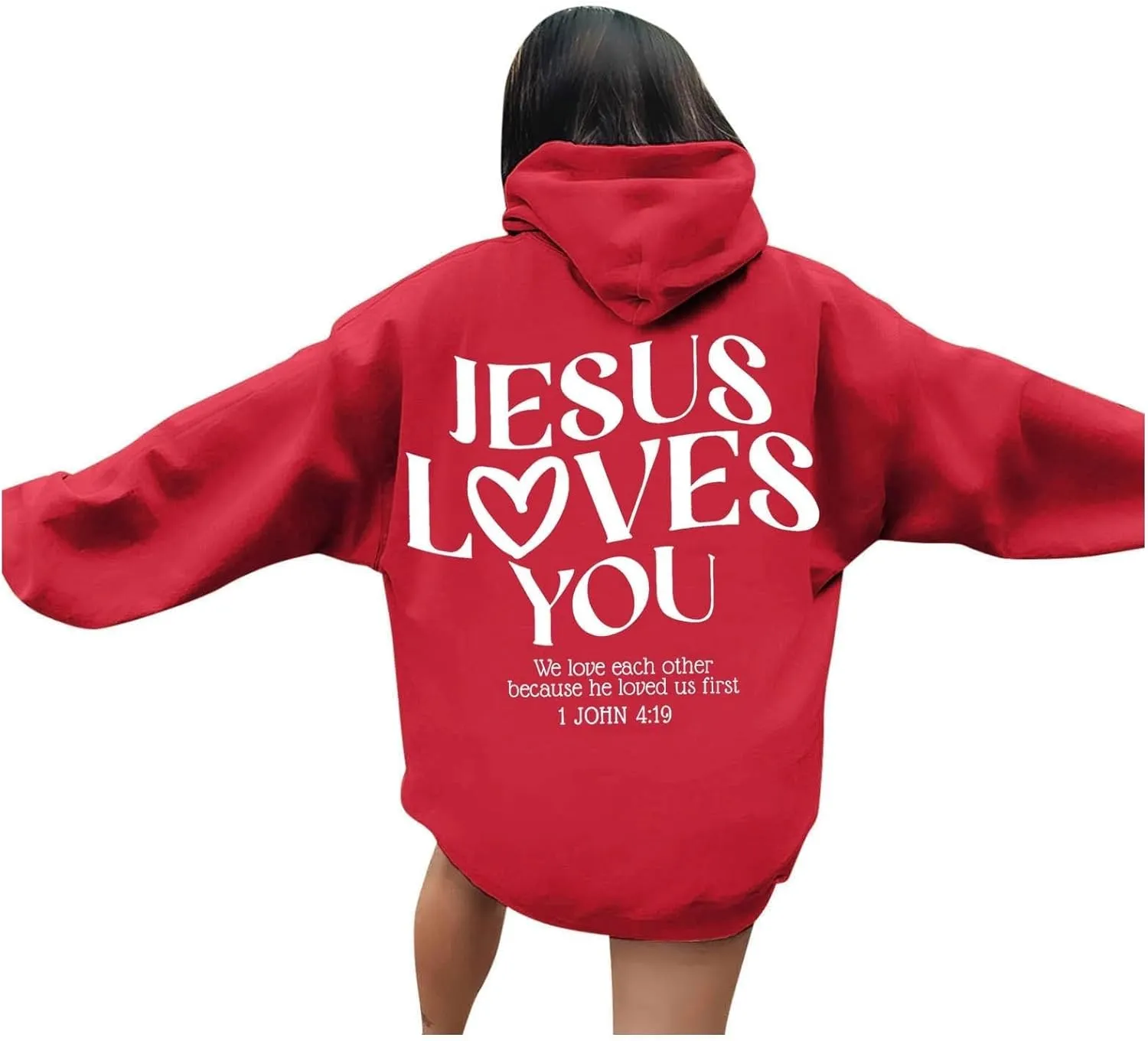 Cute Oversized Hoodies Jesus Loves You Hoodie Jesus Hoodie Preppy Hoodies- Christian Hoodie Hoodie For Girls