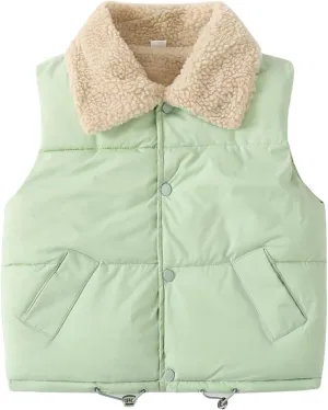 EISHOW Baby Boys Girls Fleece Vest Waistcoat Down Jacket Winter Fuzzy Thick Cotton-Padded Puffer Jacket Sleeveless Coat