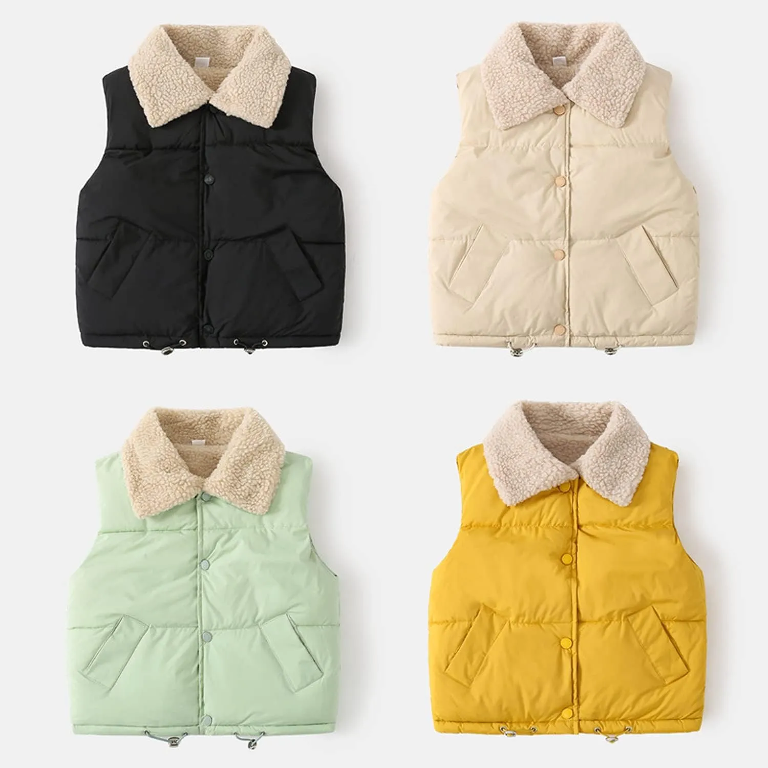 EISHOW Baby Boys Girls Fleece Vest Waistcoat Down Jacket Winter Fuzzy Thick Cotton-Padded Puffer Jacket Sleeveless Coat