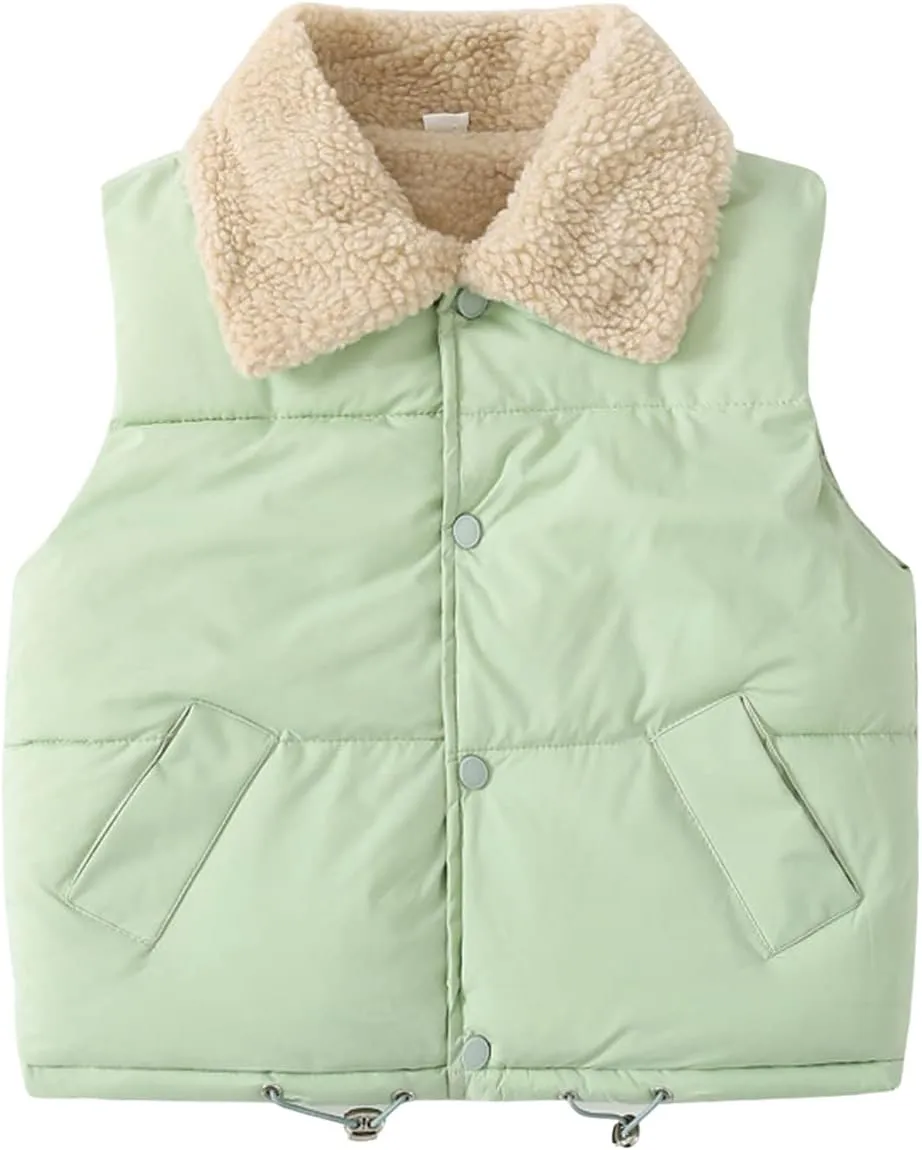 EISHOW Baby Boys Girls Fleece Vest Waistcoat Down Jacket Winter Fuzzy Thick Cotton-Padded Puffer Jacket Sleeveless Coat