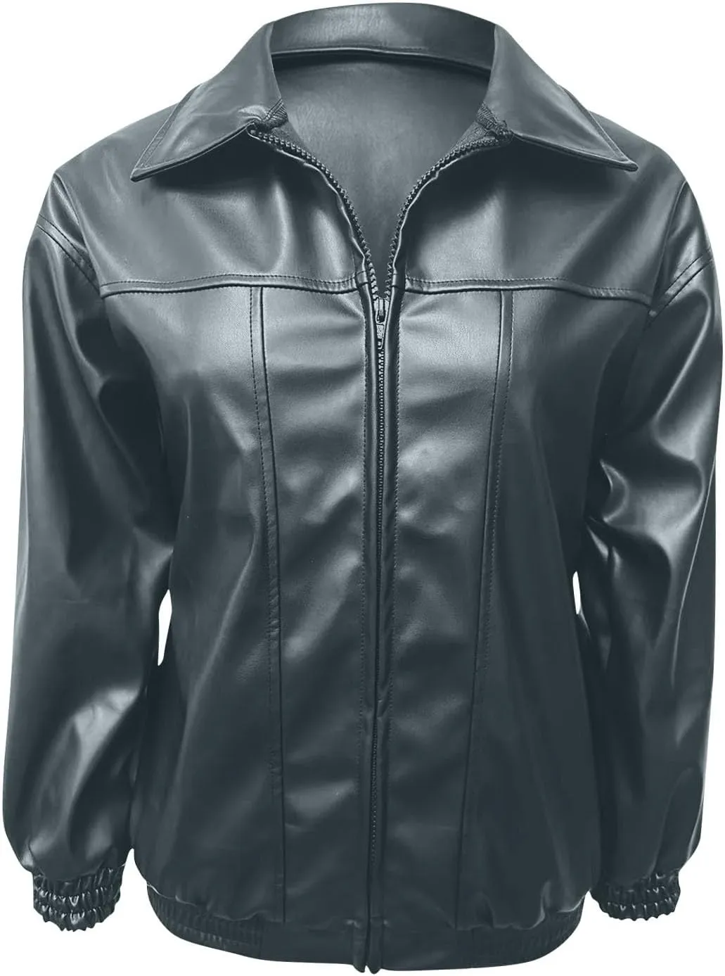 Faux Leather Jacket for Women Lapel Oversized Motorcycle Jacket Zip Up Bomber Coats Winter Fashion 2024 Fall Outfits