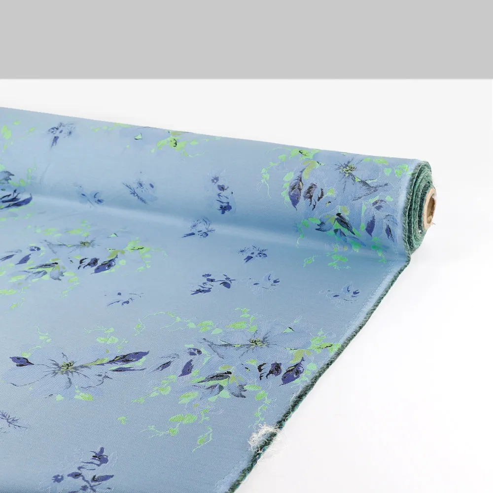 Flax Flower Jacquard - Blue