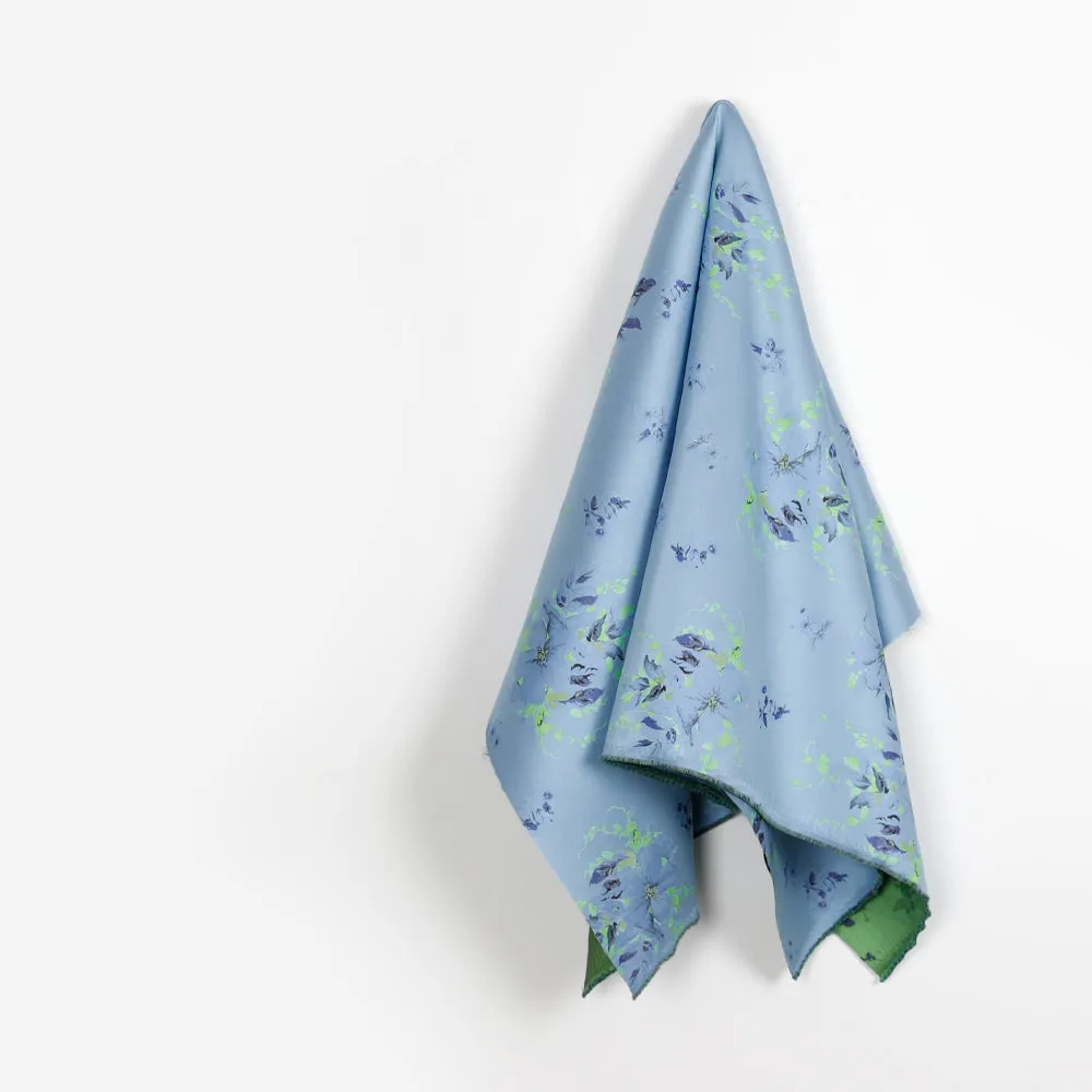 Flax Flower Jacquard - Blue