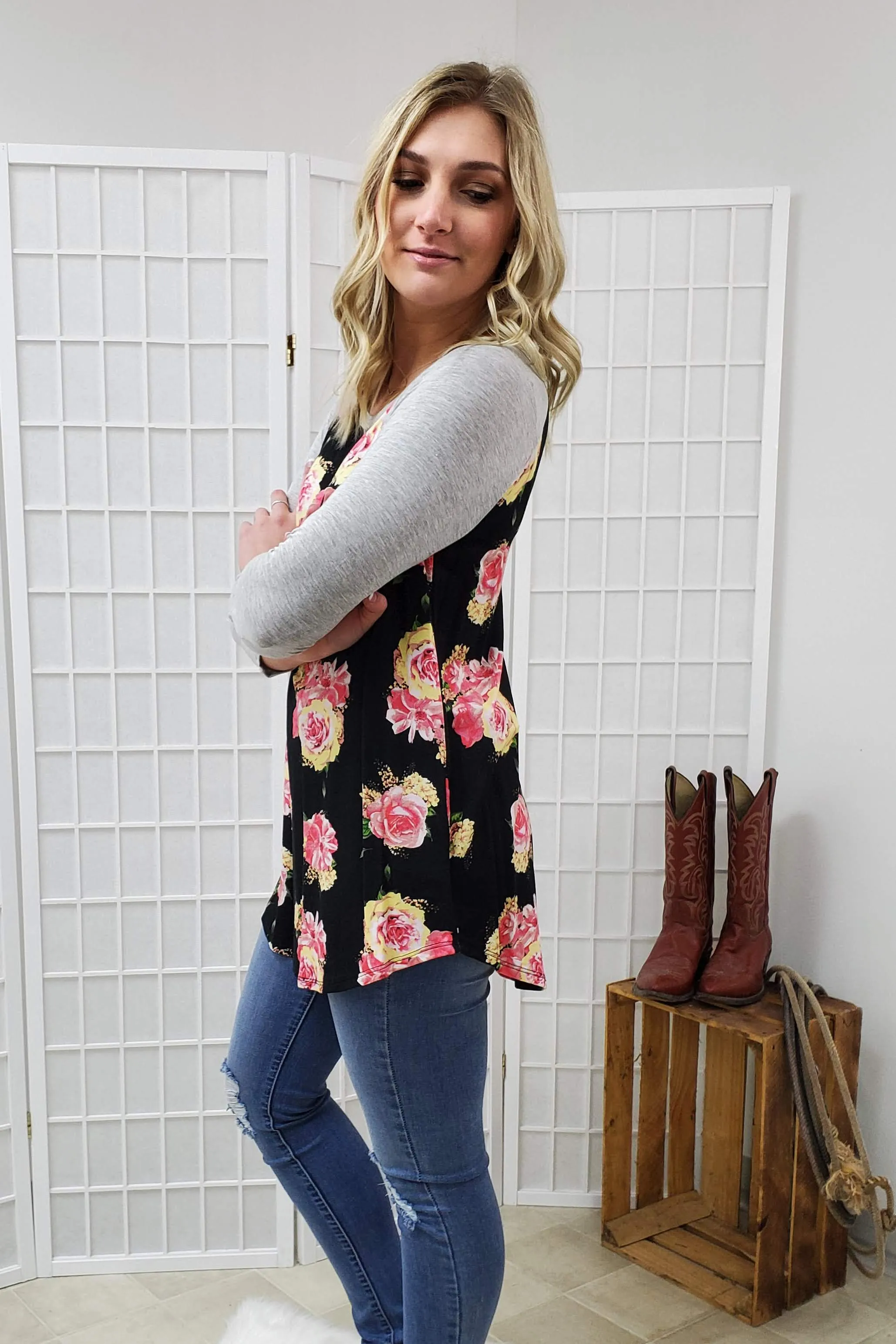 Gracelynn Black and Grey Top