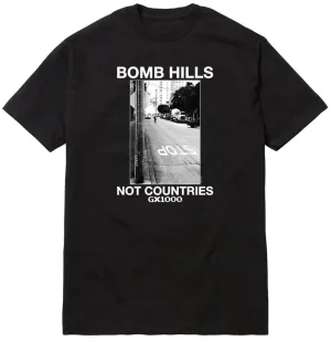 GX1000 Bomb Hills Not Countries Tee, Black White