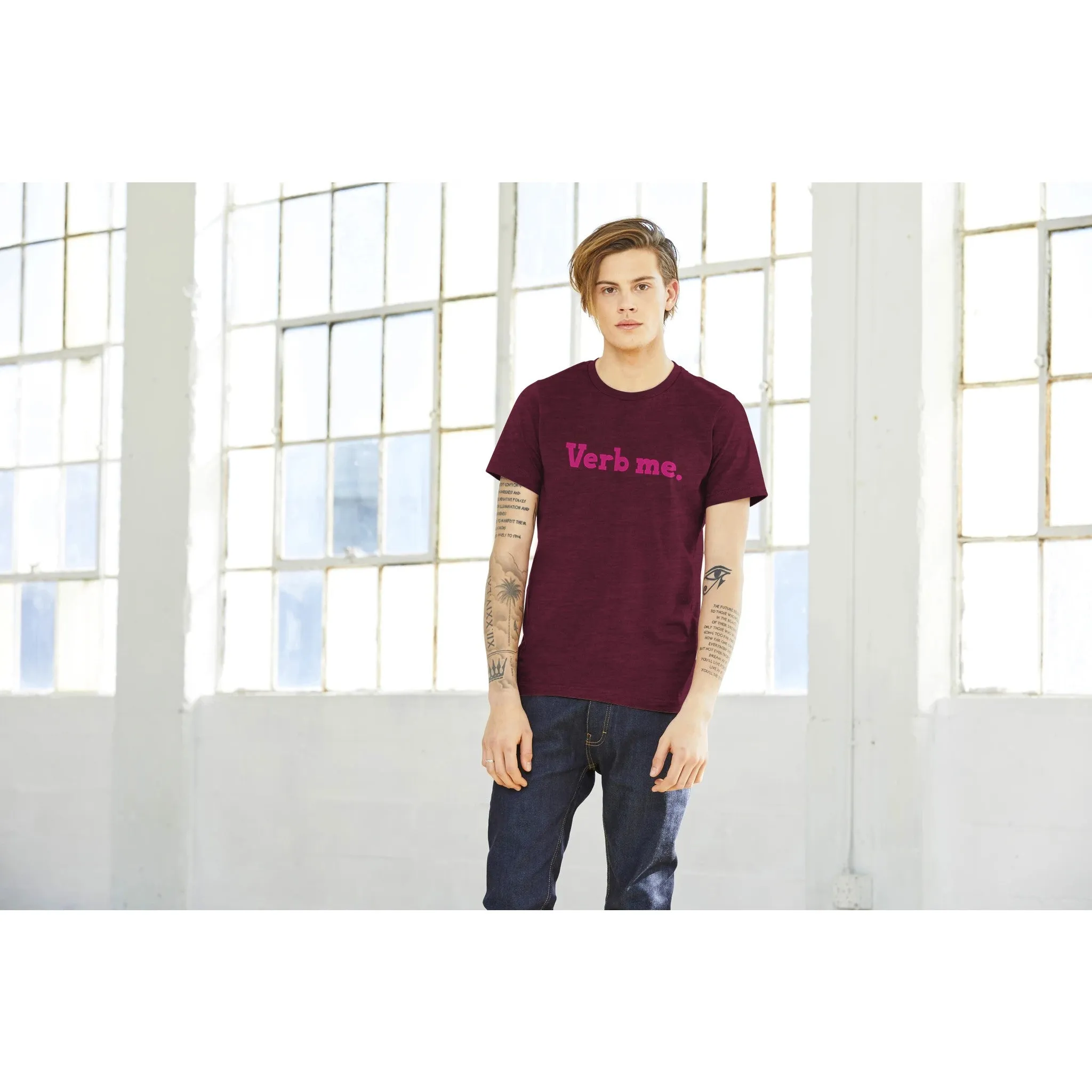 Verb me.  -  Premium Unisex Crewneck T-shirt