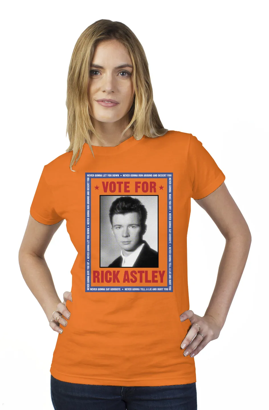 Vote For Rick Astley  -  Womens T-Shirt - 3 Colors