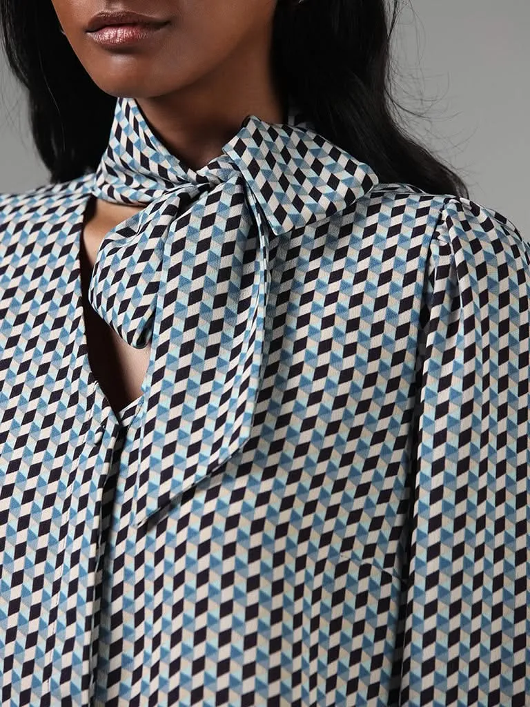 Wardrobe Blue Printed Shirt